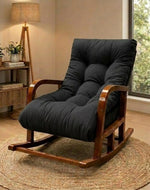 Wooden Bloomart Rocking Chair with Cushioned Seat | Modern Living Room Accent Chair Product Description: