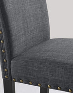 Wooden Twist Nailhead Trim Teak Wood Wooden Dining Chairs ( Set of 2 )
