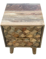 Bloomart Nucleus Carved Mango Wood Bedside Table