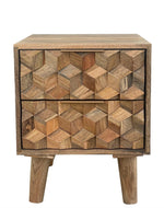 Bloomart Nucleus Carved Mango Wood Bedside Table
