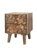 Bloomart Nucleus Carved Mango Wood Bedside Table