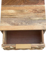 Bloomart Nucleus Carved Mango Wood Bedside Table