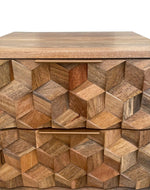 Bloomart Nucleus Carved Mango Wood Bedside Table