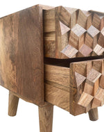 Bloomart Nucleus Carved Mango Wood Bedside Table