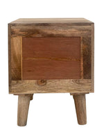 Bloomart Nucleus Carved Mango Wood Bedside Table