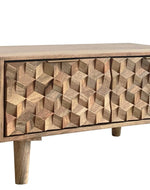 Bloomart Breeze Carved Mango Wood Coffee Table Rustic Living Room Centerpiece