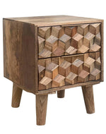 Bloomart Nucleus Carved Mango Wood Bedside Table