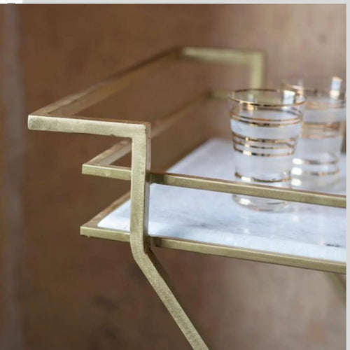 Anatole Solid Metal 2-Tier Bar Cart Trolley