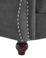 Designer Velvet Rolled Arm Chesterfield Sofa (3 Seater)