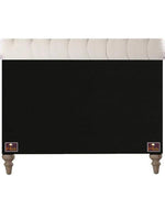 Wingback Headboard Queen Size Upholstered Panel Bed Frame for Bedroom