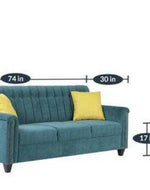 Contemporary Style Sofa Set In Blue Color
