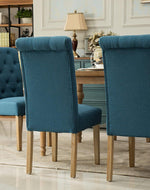 Wooden Twist Button Tufted Parsons Teak Wood Dining Chair (Set of 2)