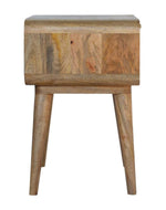 Bloomart Decoy Acacia Wood Rattan Bedside Table with 1 Drawer Rustic Nightstand for Bedroom Decor