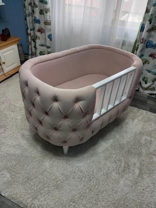 Bloomart Wooden Handmade Baby Cot Sleepy Curves Cradle (Beige)
