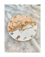 Home Ambiance Resin Wall Clock 30 x 30 CM on MDF Base Abstract Pattern with Crystal - Bloomart