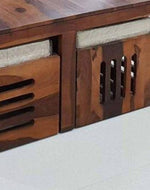 Solid Wood Coffee Table Set With 4 Stool