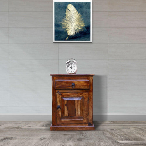 Wooden Classy Bedside Cabinet (Teak Wood) - Bloomart
