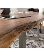 Mango Wood and Wrought Iron Vintage Dining Table Rustic Industrial Design for Home Decor