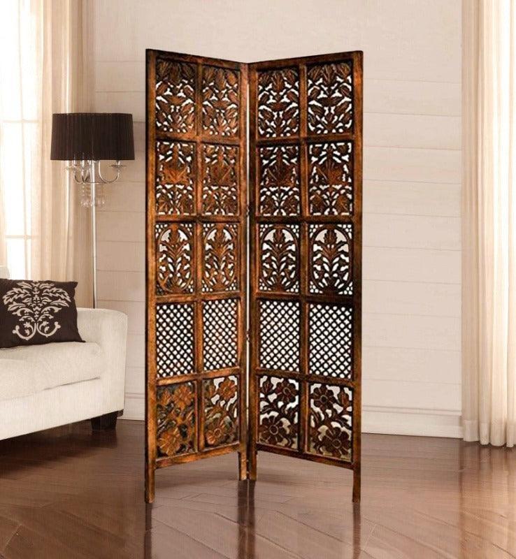 Solid Wood Room Divider (2 Panels) - Bloomart
