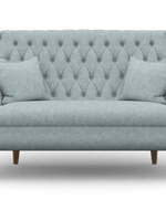 Premium Compact 2 Seater Sofa With Legs In Teak Finish With Cushions - Bloomart