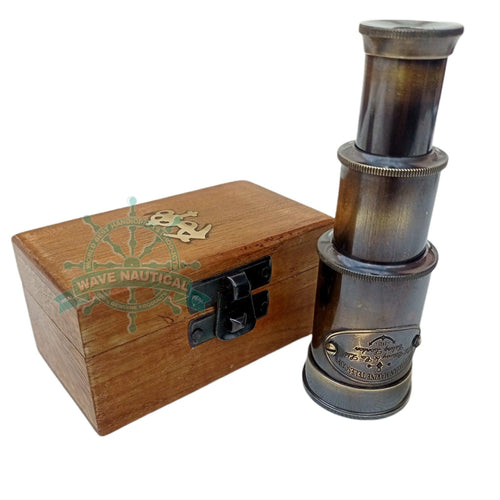 Marine Telescope Nautical Antique Solid Brass Pirate Spyglass 4