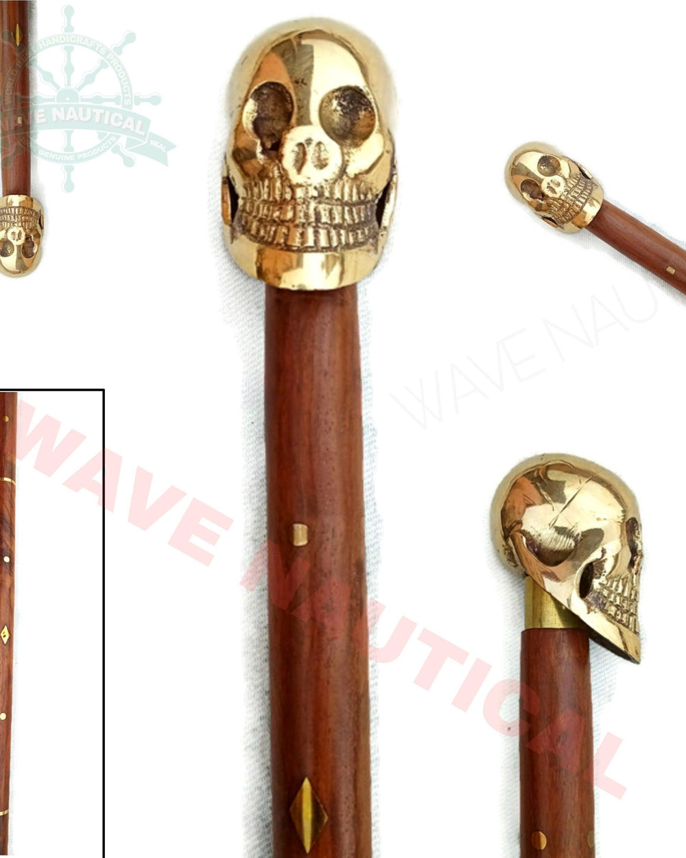 Wooden Cane Antique Style Folding Walking Stick - Bloomart