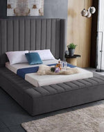 Upholstered Panel Bed Frame Wing Back Headboard - WoodenTwist