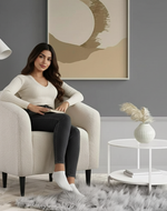 Bloomart Boucle Fabric Lounge Chair Beige