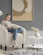 Bloomart Boucle Fabric Lounge Chair Beige