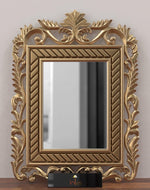 Wooden Carved Mirror (Golden) - Bloomart