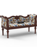 Bloomart Nerve Hand Craved Teak Wood 2 Seater Sofa Bench For Living Room