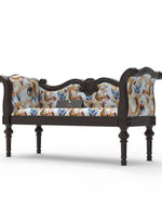 Bloomart Nerve Hand Craved Teak Wood 2 Seater Sofa Bench For Living Room