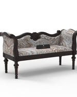 Bloomart Crux Hand Craved Teak Wood 2 Seater Sofa Bench For Living Room