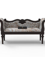 Bloomart Crux Hand Craved Teak Wood 2 Seater Sofa Bench For Living Room