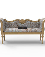 Bloomart Crux Hand Craved Teak Wood 2 Seater Sofa Bench For Living Room
