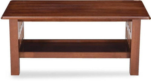 Bloomart Sepia Handmade Mango Wood Rectangular Center Table in Walnut Finish Rustic Living Room with Storage