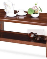 Bloomart Sepia Handmade Mango Wood Rectangular Center Table in Walnut Finish Rustic Living Room with Storage