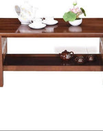 Bloomart Sepia Handmade Mango Wood Rectangular Center Table in Walnut Finish Rustic Living Room with Storage