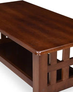 Bloomart Sepia Handmade Mango Wood Rectangular Center Table in Walnut Finish Rustic Living Room with Storage