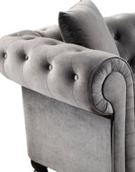 Chesterfield Luxurious Velvet Symmetrical Corner Sectional With Table And Cushions