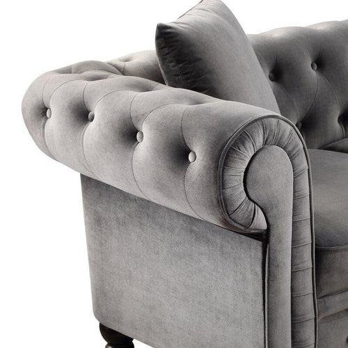 Chesterfield Luxurious Velvet Symmetrical Corner Sectional With Table And Cushions