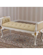 Crystal Buttons Upholstered Bench
