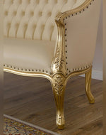 Teak Wood Royal Chaise Lounge Living Room Couch Sofa 3 Seater