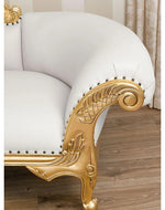Hand Carved French Baroque Style Gold Leaf White Crystal Sw Buttons