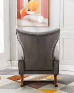 Wooden Velvet Accent Rocking Chair (Grey)