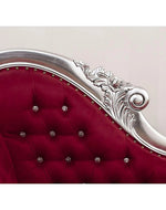 Hand Carved Baroque Style Lacquered Velvet Burgundy Crystal Sw Buttons (Silver)