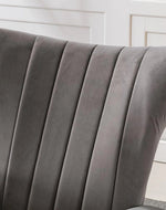 Wooden Velvet Accent Rocking Chair (Grey)