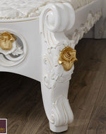 Super King Size Teak Wood Bed Heavy Carved with Cushioned Design