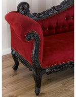 Hand Carved Barock Stil Chaise Longue Sofa Champagner Crystal (Teak Wood)