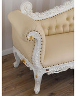 Hand Carved Barock Stil Chaise Longue Sofa Champagner Crystal (Teak Wood)
